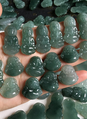 油青玉佛迷你挂件儿童小宝宝吊坠