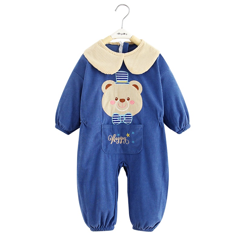 婴儿秋冬衣服宝宝爬爬服一体式罩衣外穿玩耍防脏耐磨外出服连体衣 - 图3