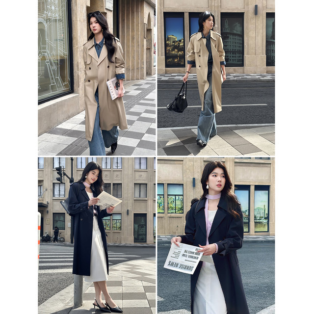 Yixiangliying ບໍ່ມີທາດເຫຼັກ windbreaker ຕ້ານ wrinkle ສໍາລັບແມ່ຍິງຄວາມຍາວກາງ