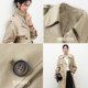 Yixiangliying ບໍ່ມີທາດເຫຼັກ windbreaker ຕ້ານ wrinkle ສໍາລັບແມ່ຍິງຄວາມຍາວກາງ