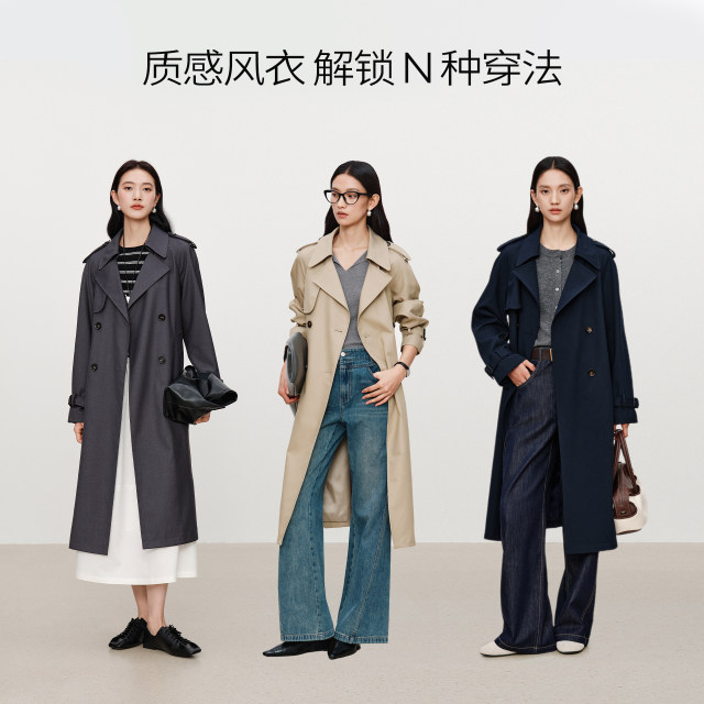 Yixiangliying ບໍ່ມີທາດເຫຼັກ windbreaker ຕ້ານ wrinkle ສໍາລັບແມ່ຍິງຄວາມຍາວກາງ