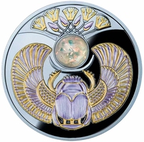 (Haining Chains Futures) Niue 2022 Ancient Egypts sacred beetle series 10 inlaid with crystal commemorative silver coins