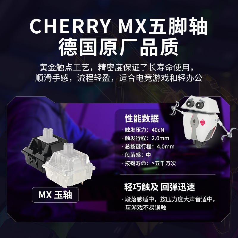 CHERRY樱桃MX2.0S竞技版RGB彩光机械键盘108键游戏玉轴有线键盘 - 图2