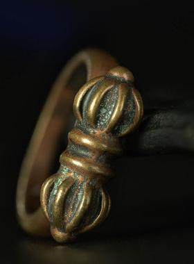 藏传密宗老法器老道天铜戒指