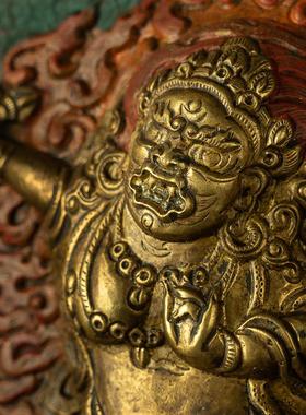 清代藏传密宗老佛像嘎乌盒摆件