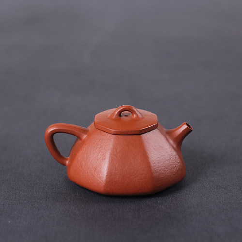 驯砂记 早期原矿小煤窑朱泥石瓢 八方 纯手工紫砂壶 150cc 小茶壶 - 图1
