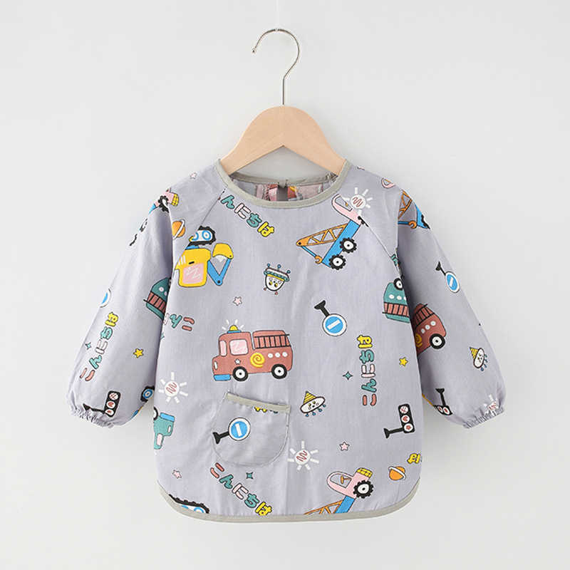 Children's coveralls, baby eating clothes, bibs, rice pockets, waterproof and anti-dirty aprons for babies, spring and autumn kindergarten, reverse dressing