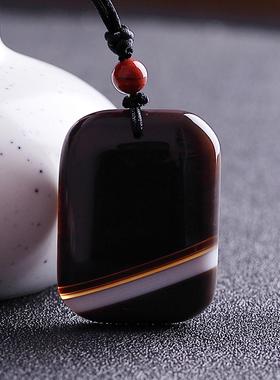 冰透影子石平安扣吊坠红竹石