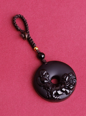 2026年福象拱禄吊坠黑曜石属龙人