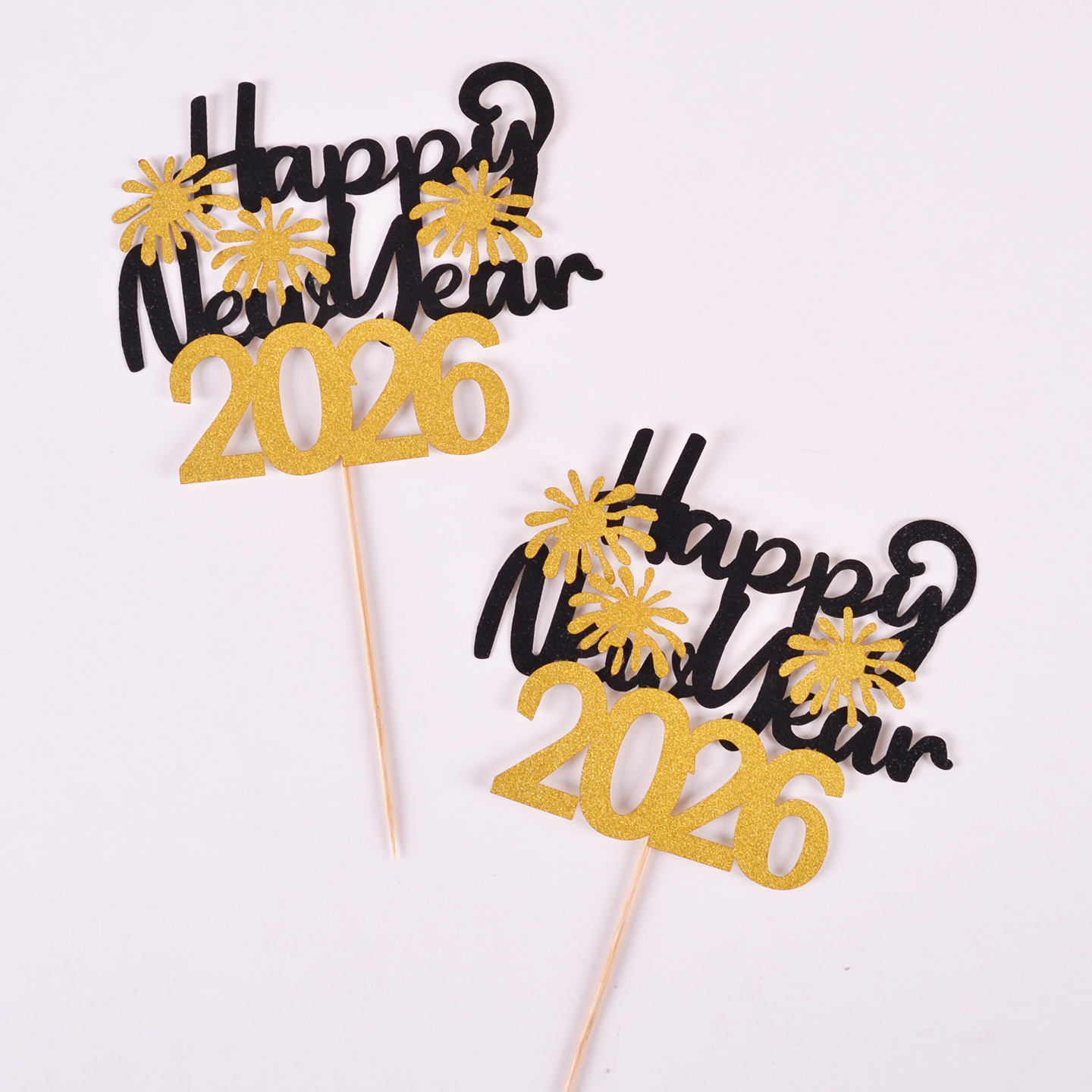 2026新年快乐英文蛋糕装饰插件发财暴富卡祝福语元旦跨年烘焙插牌,淘宝优惠券,粉丝福利购,淘宝优惠卷