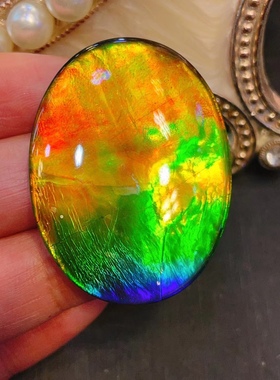 加拿大斑彩石大椭圆吊坠