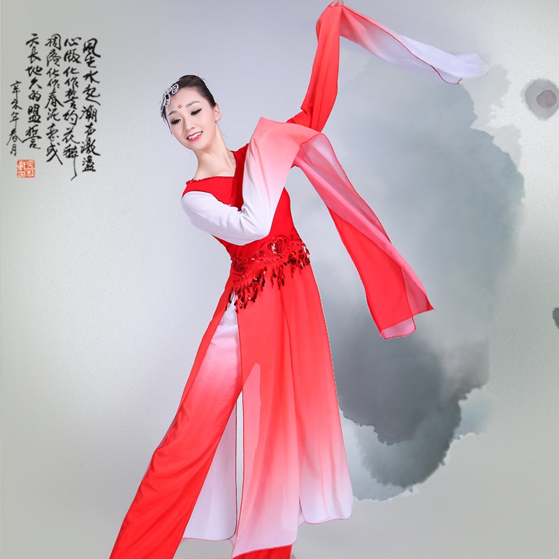 古典舞演出服女飘逸2019新款成人水袖舞服装女中国风凉凉舞蹈服装 - 图0