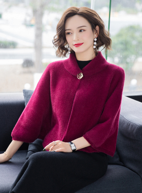 貂绒配旗袍短款婚礼妈妈纯色披肩