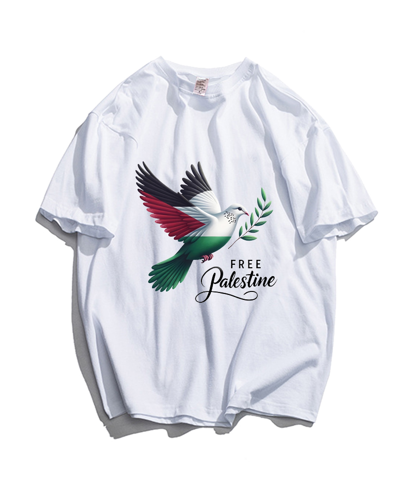 支持巴勒斯坦天使之翼布什内尔T恤男女短袖2024新款男夏季纯棉潮 - 图3