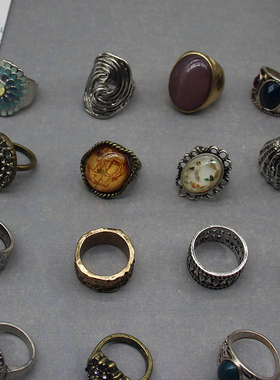 欧美复古旧旧戒指镂空气质