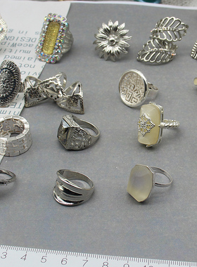 欧美个性钻金属风戒指