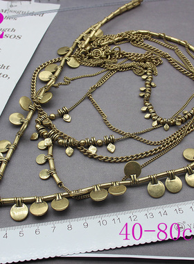 铜材质女复古古董款毛衣链质感