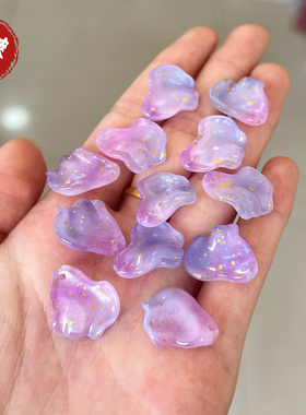 金箔梦境紫色系琉璃花瓣 叶子簪娘手工自制diy古风发簪子材料配件