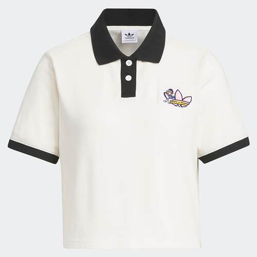 Adidas三叶草女装 运动休闲百搭短袖T恤POLO衫 IP1777 JM8000 - 图3