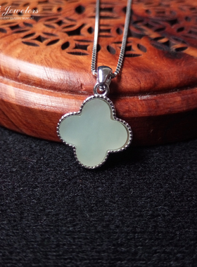 迷你纯银四叶草项链小众幸运吊坠