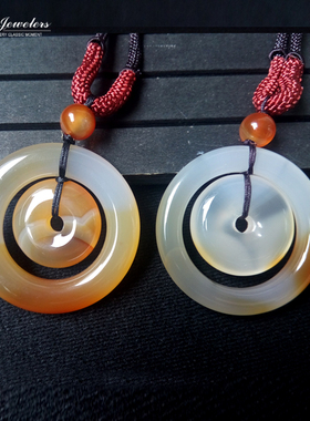 天然玉髓子母平安扣大号怀古吊坠