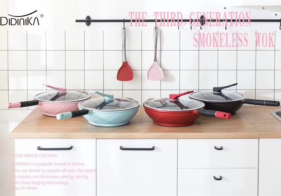 didinika迪迪尼卡粉色炒菜锅麦饭石不粘锅炒锅家用无烟平底锅,淘宝优惠券,粉丝福利购,淘宝优惠卷