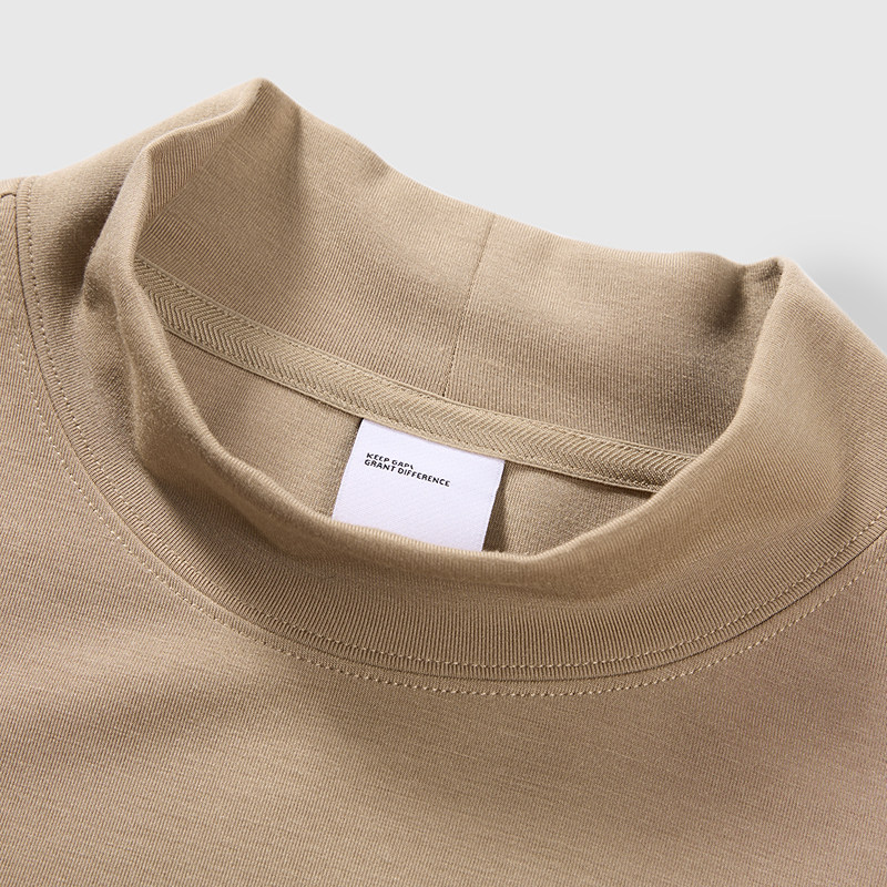 GXG男装 卡其色半高领通勤长袖T恤 冬季热销GEX13428464