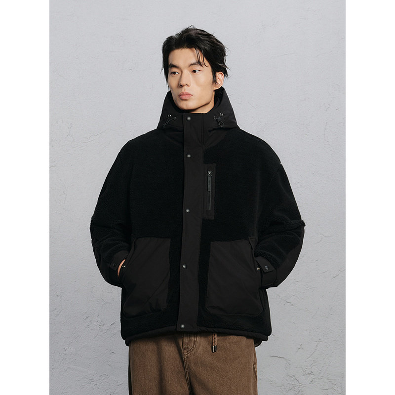 GXG男装 商场同款仿羊羔毛夹克男通勤外套 冬季热销G24X214067