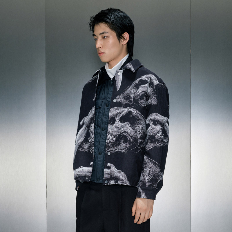 GXG男装 整身提花教练翻领夹克 冬季热销GEX12129874