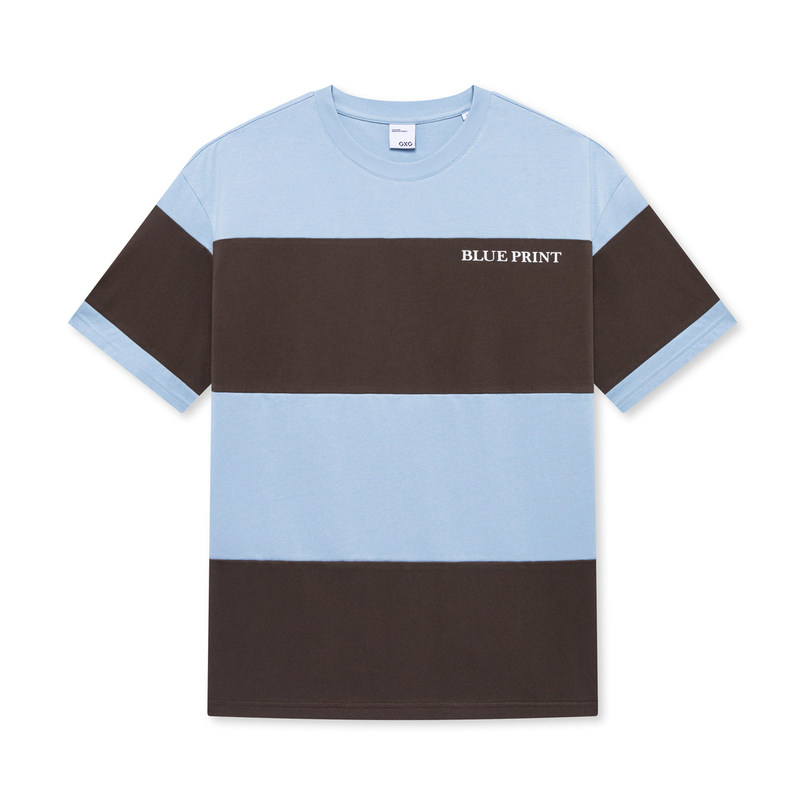 gxg男装宽条纹圆领短袖立体t恤 GXGT恤