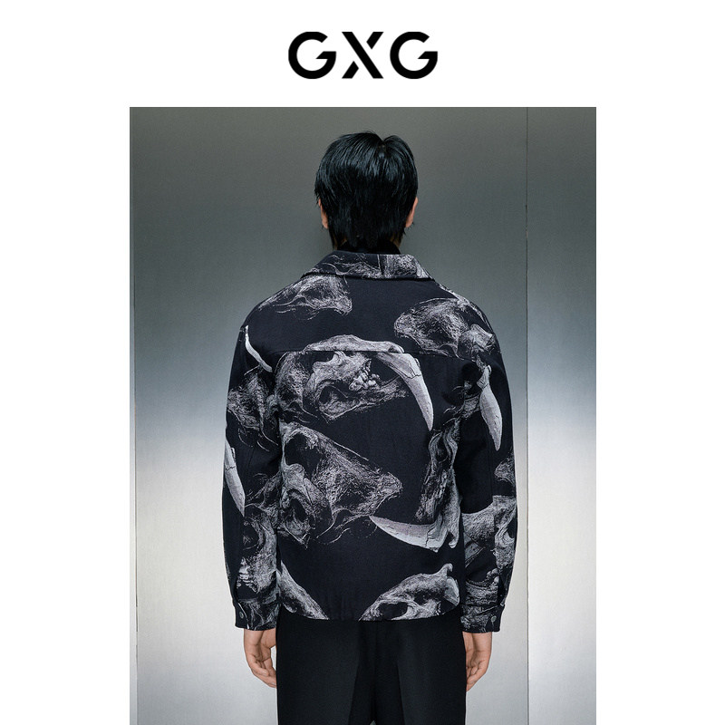 GXG男装 整身提花教练翻领夹克 冬季热销GEX12129874