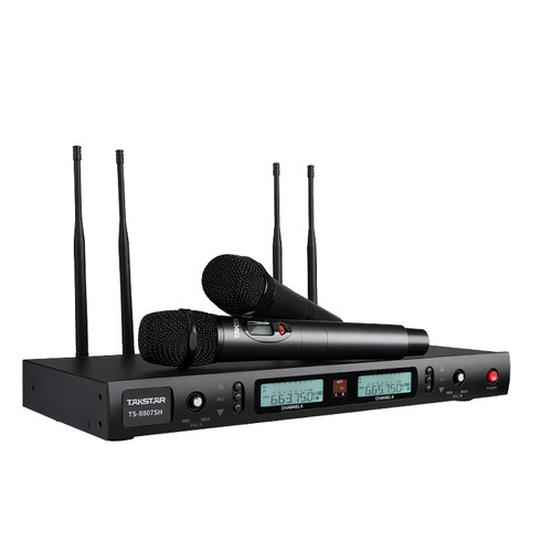 Takstar/得胜 TS-8807SH无线话筒手持式1拖2调频真分集舞台麦克风 - 图0