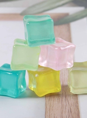 diy仿真冰块模型亚克力彩色夜光18mm冰块迷你透明仿真装饰品配件