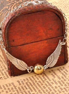 影视周边金色飞贼 金探子手链 死亡圣器翅膀合金手环手链