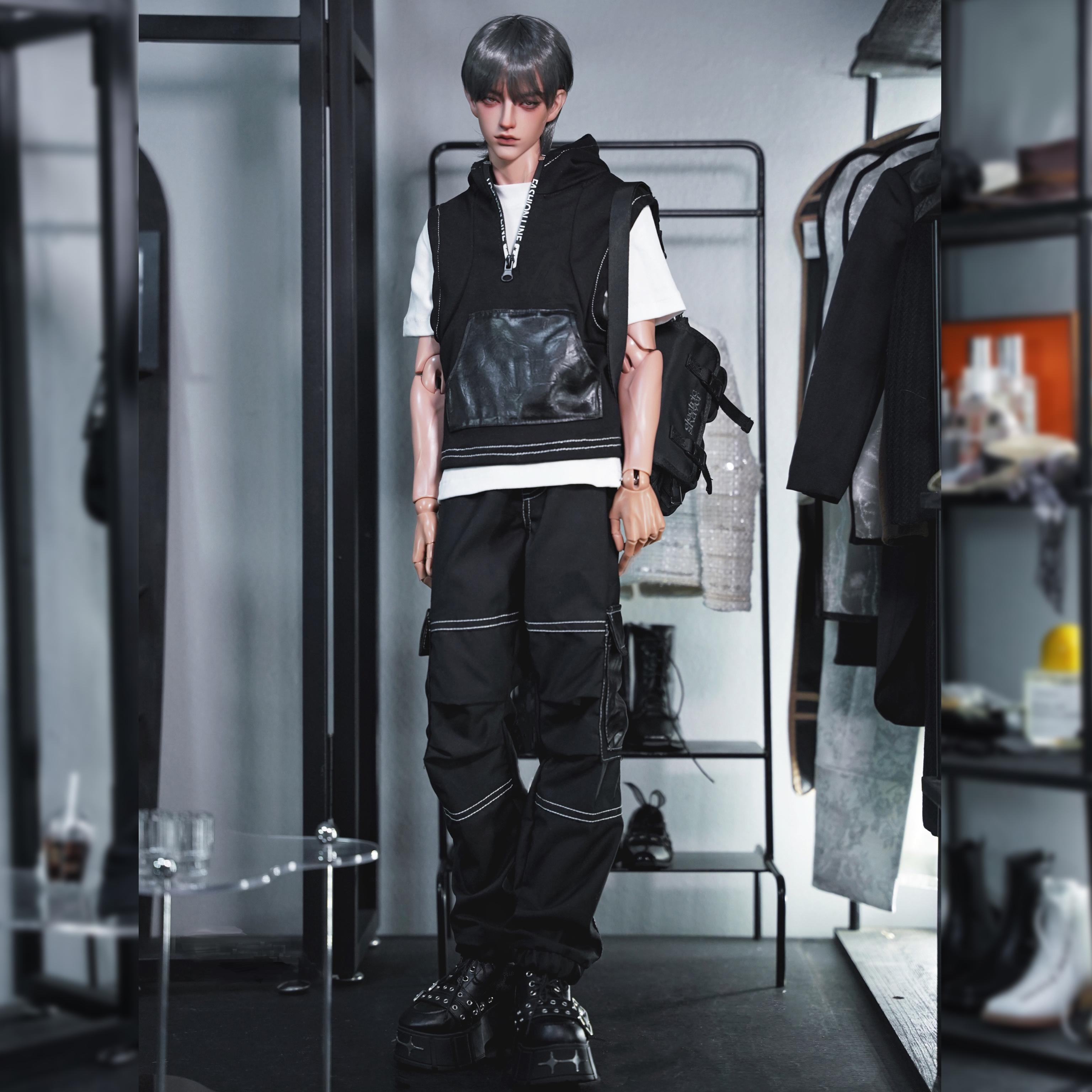 现货 Theone人型衣社 BJD娃衣 ID75叔娃衣休闲三件套T恤裤子背心 - 图0