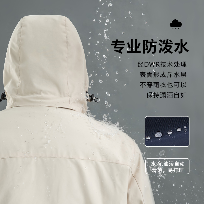 雪中飞情侣户外冲锋秋冬男女同款登山服三合一可拆卸羽绒服外套