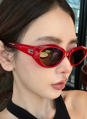 gm猫眼偏光ins韩国红色墨镜防晒