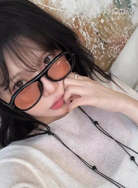 MELIYA韩国ins复古辣妹茶色gm墨镜高级感大脸显瘦防晒太阳眼镜女
