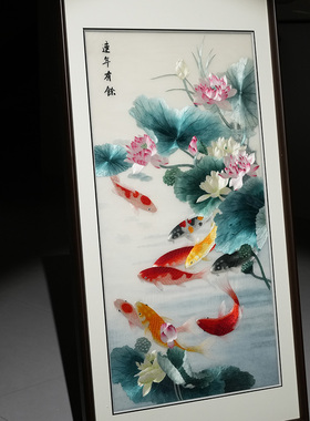 玄关过道新中式手工刺绣苏绣挂画