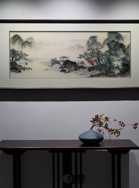 客厅背景墙苏州市新中式有框单幅