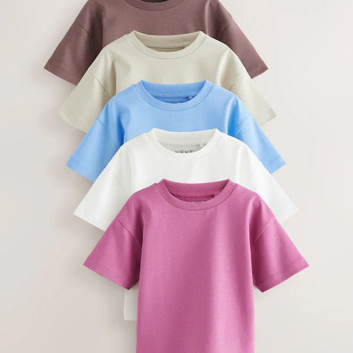 英国NEXT童装 25夏新男童大男孩雄鹿刺绣纯色基础款纯棉短袖T恤 - 图0