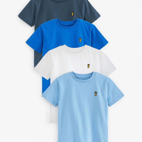 英国NEXT童装 25夏新男童大男孩雄鹿刺绣纯色基础款纯棉短袖T恤 - 图3