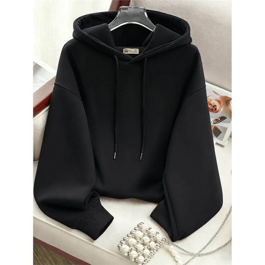 紫色连帽卫衣女宽松加绒2025新款秋冬纯色洋气百搭小个子薄款外套,淘宝优惠券,粉丝福利购,淘宝优惠卷