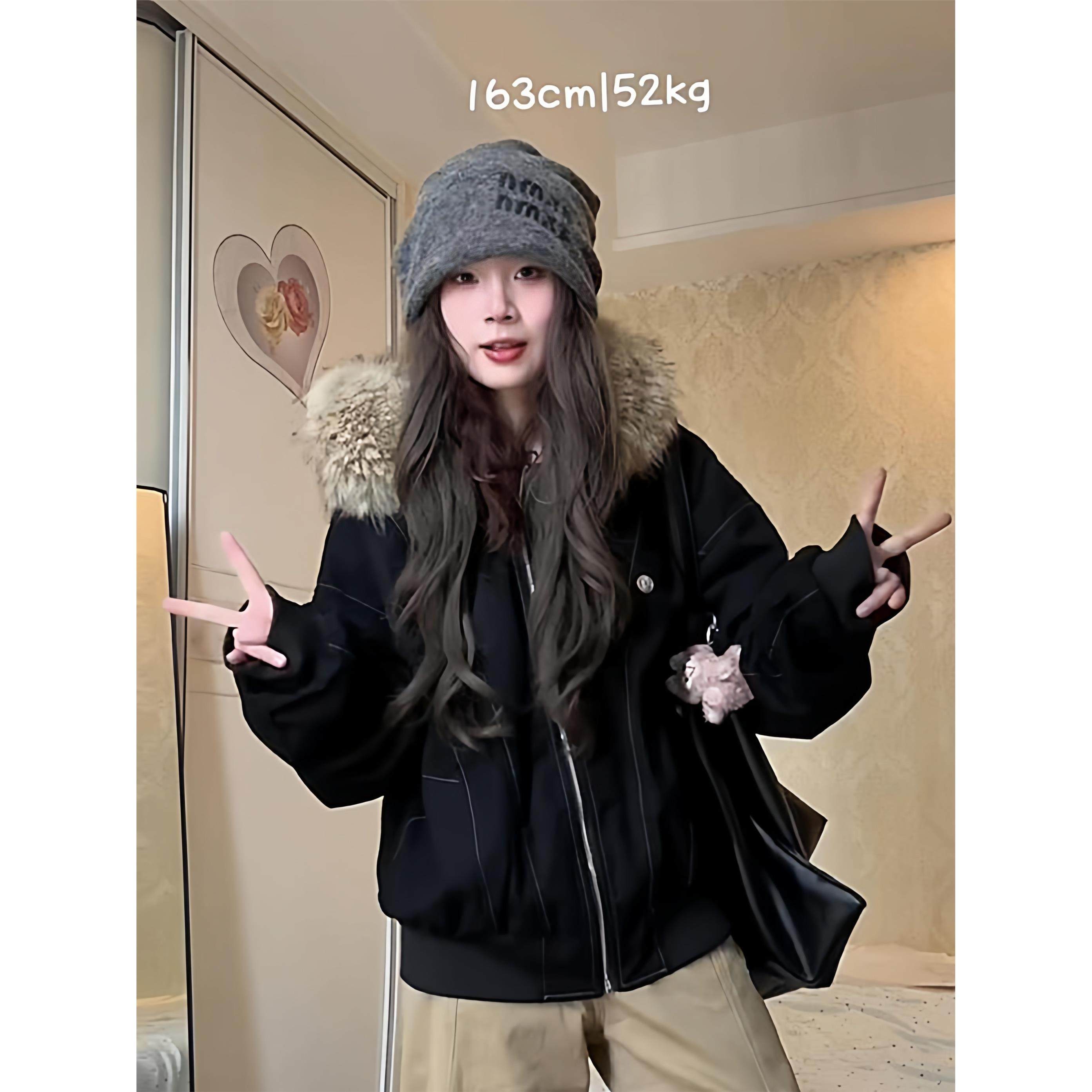 美式覆古座山雕加绒加厚毛领连帽2025冬季棉服女保暖宽松棉衣外套,淘宝优惠券,粉丝福利购,淘宝优惠卷