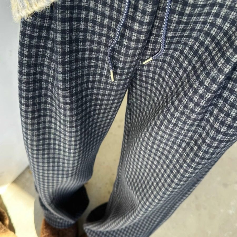 猫猫家加长女裤秋冬加绒加厚慵懒感格子休闲裤女毛呢阔腿裤拖地裤,淘宝优惠券,粉丝福利购,淘宝优惠卷