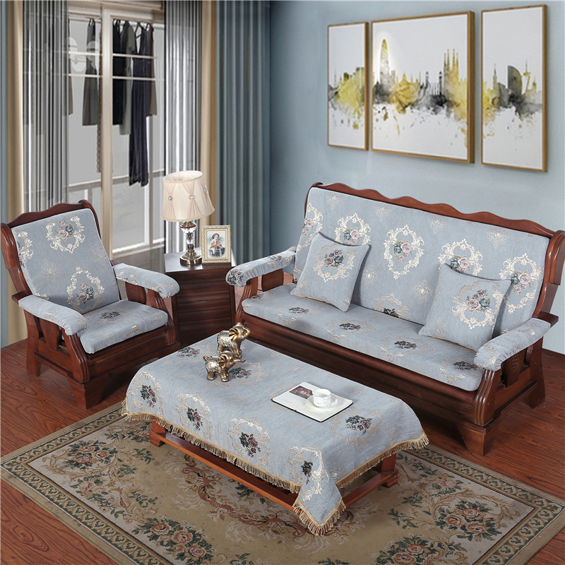 红木沙发垫子冬季加厚坐垫防滑中式实木靠垫一体老式屁垫软带靠背