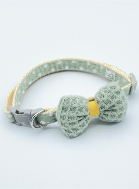 卡通蝴蝶结猫咪项圈可调节卡扣成