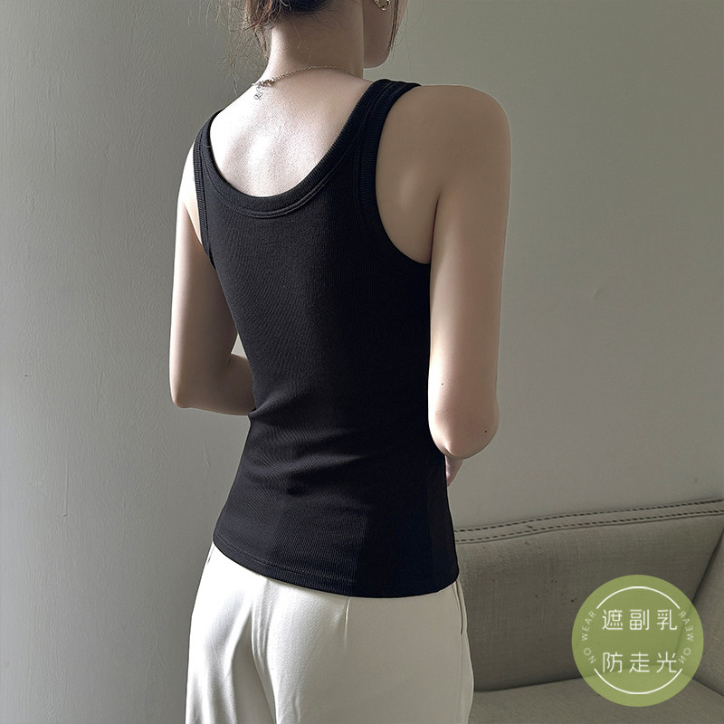 白色螺纹吊带背心女内搭2025新款夏季带胸垫修身时尚百搭上衣外穿,淘宝优惠券,粉丝福利购,淘宝优惠卷