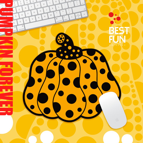 原创设计草间弥生南瓜波点艺术鼠标垫装饰画芯杯垫桌垫 - 图0