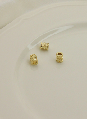 diy真金切面圆柱饰品链条散珠